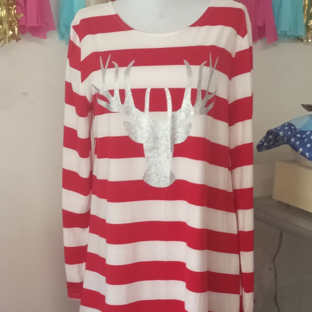 Striped reindeer dress